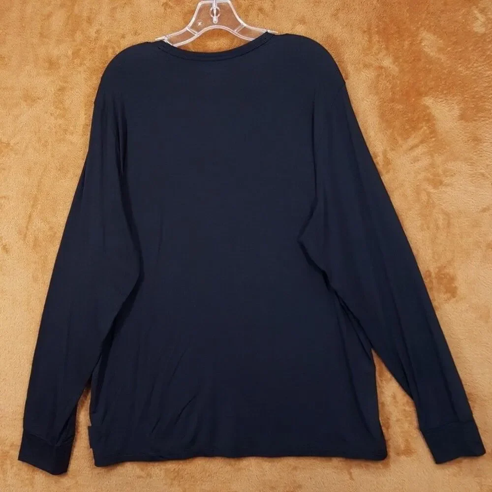 CALVIN KLEIN Sleepwear Mens XL Black Long Sleeve Henley Ultra Soft Modern Shirt - Picture 4 of 8